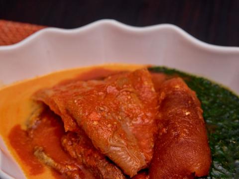Egusi soup with fufu
