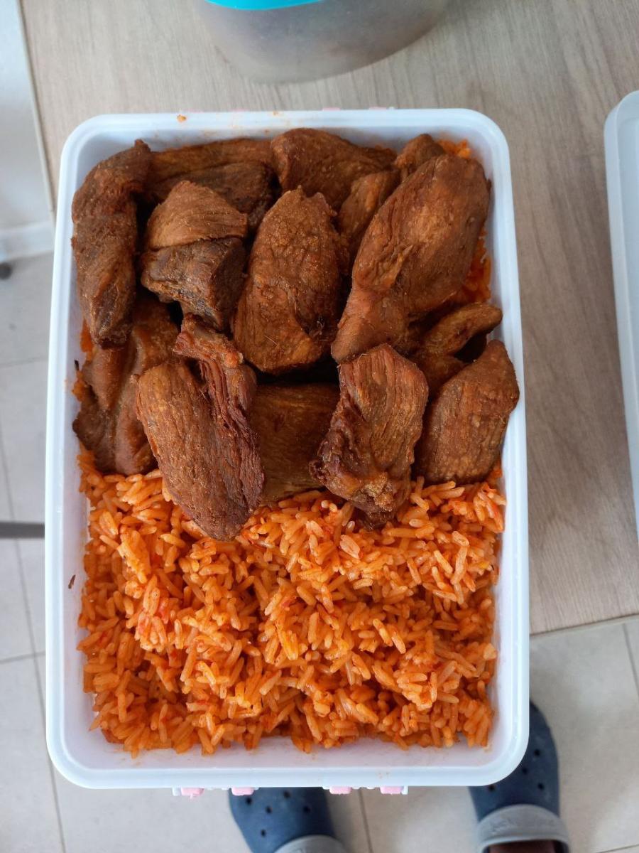 Jollof rice with turkey/beef