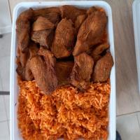 Jollof rice with turkey/beef