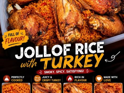 Jollof rice with turkey/beef