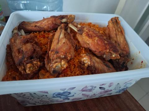 Jollof rice with turkey/beef