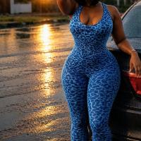 🔥 Red Leopard Print Jumpsuit