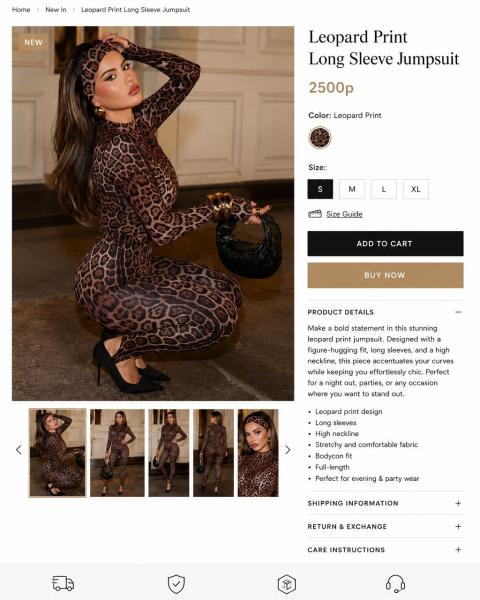 Leopard Print Sleeve 3pieces