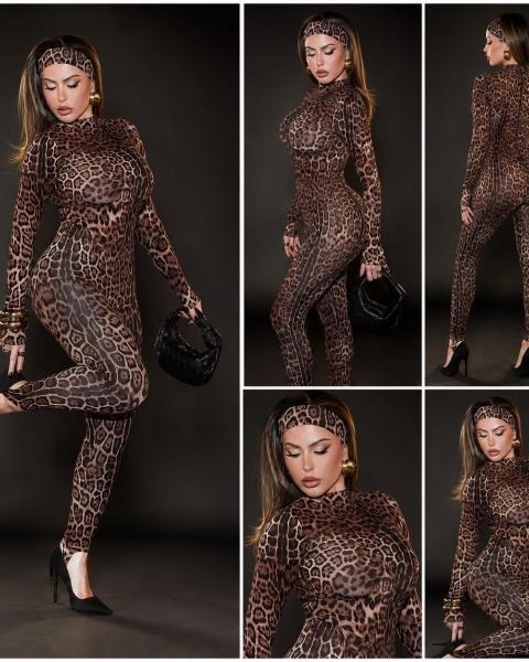 Leopard Print Sleeve 3pieces
